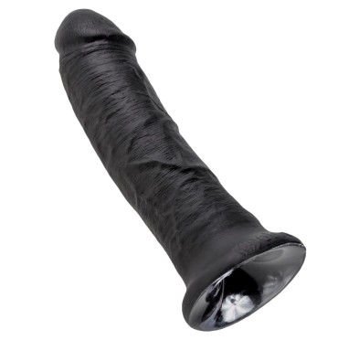 King Cock - Realistyczne Dildo Z Żyłkami I Przyssawką 20 CM Czarny Kolor Skóry